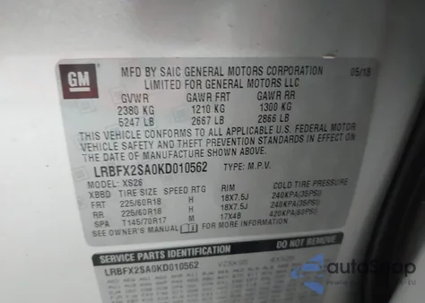 2019 Buick Envision Awd Essence from USA, damaged, VIN LRBFX2SA0KD010562